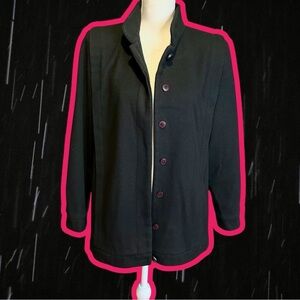 Mackintosh Vintage 100% Pure Wool Black Button-Down Long-Sleeve Pea Coat Size 8